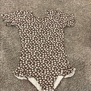 Brown Floral Leotard